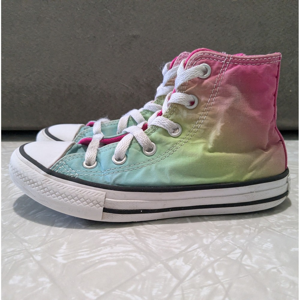Converse Chuck Taylor All Star High Top Ombre Pink Teal Rainbow 12 Youth Kids - Picture 1 of 7